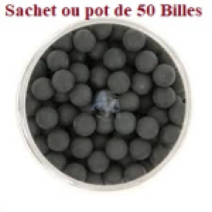 Sachet de 50 Billes caoutchouc Noire  Cal. 50