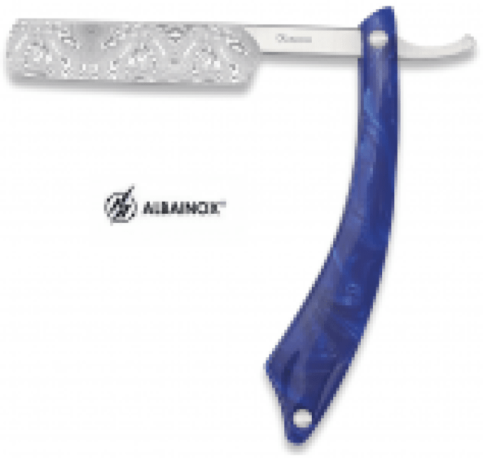 Couteau rasoir old bleu lame de 8 cm