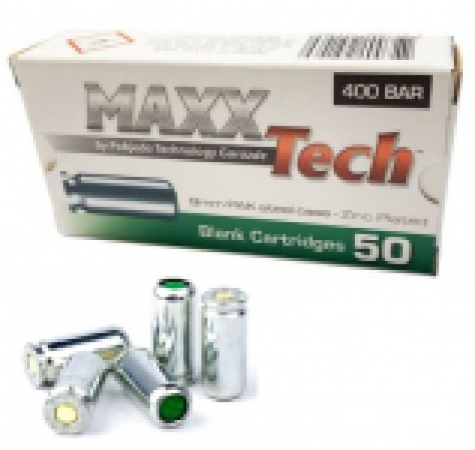 Boite de 50 Cartouches Maxx Tech Cal. 9 mm PA à Blanc
