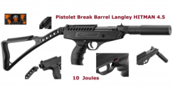 Pistolet à Air break barrel langley hitman Cal. 4.5 mm
