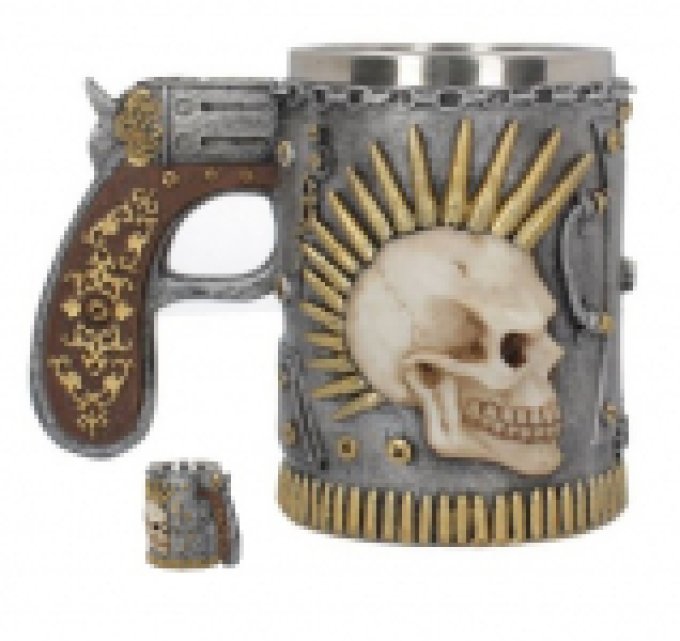 Chope Revolver tete de mort de 11 cm